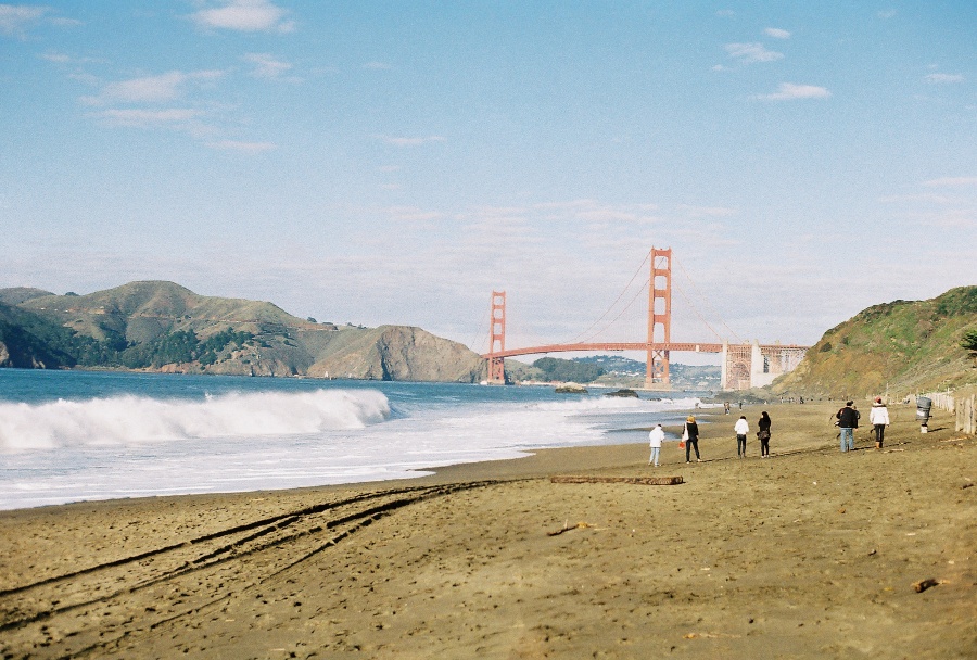 #projectfilm, baker beach, san francisco, bay bridge, joe sterne photography